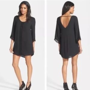 Black tunic dress with lace detail